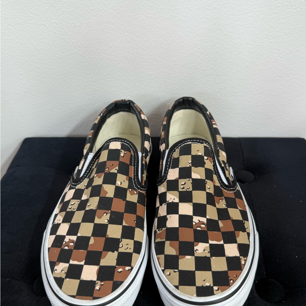 Vans Classic Checkerboard Slip-On Sneakers - Camo Desert